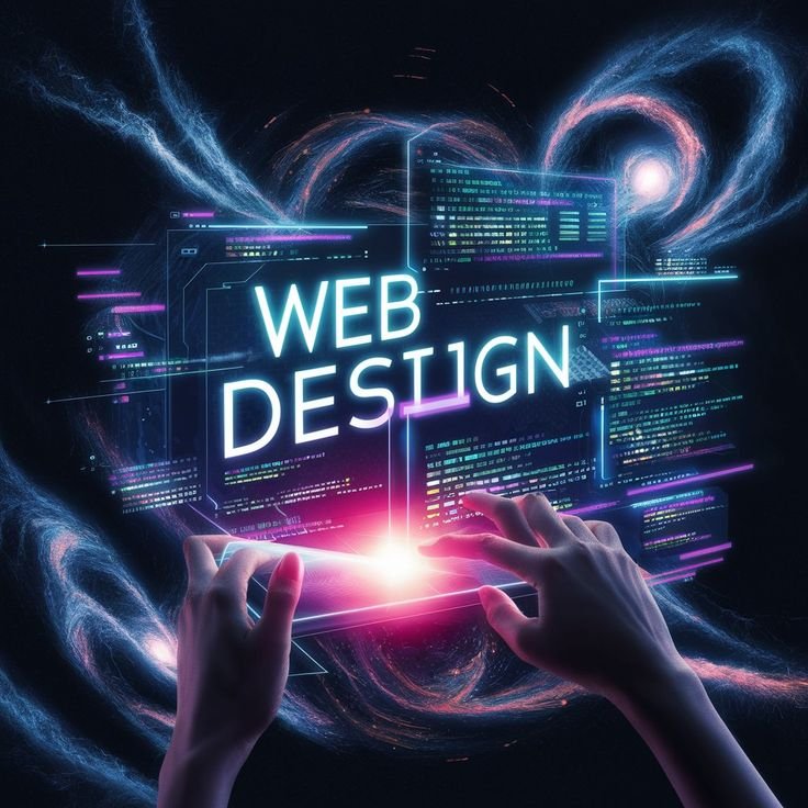 web design development and coding concept
